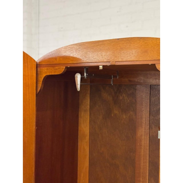 1980s Compact Art Deco Burl Armoire For Sale - Image 9 of 12