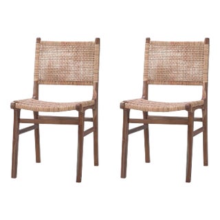 Modern Teak Dining Chairs - Set of 2 For Sale