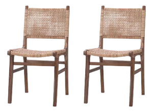 Modern Teak Dining Chairs - Set of 2