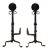 Andirons Cast and Wrought Iron With Scroll and Ball Finials - A Pair For Sale