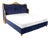 Georgia Queen Bed - Navy Blue Velvet / Gold Painted Frame For Sale