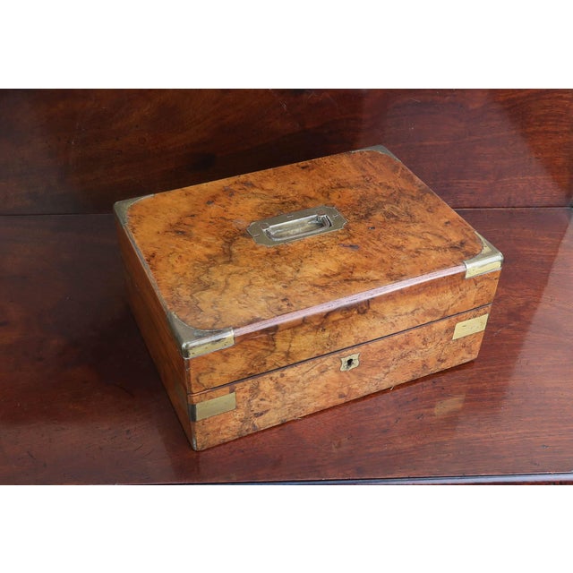 Antique Gentlemans Dressing Box in Burr Walnut, 1865, Set of 6 For Sale - Image 3 of 13