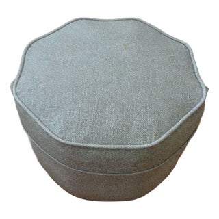 Vintage Mid Century Modern Gray Octagon Ottoman Footstool For Sale