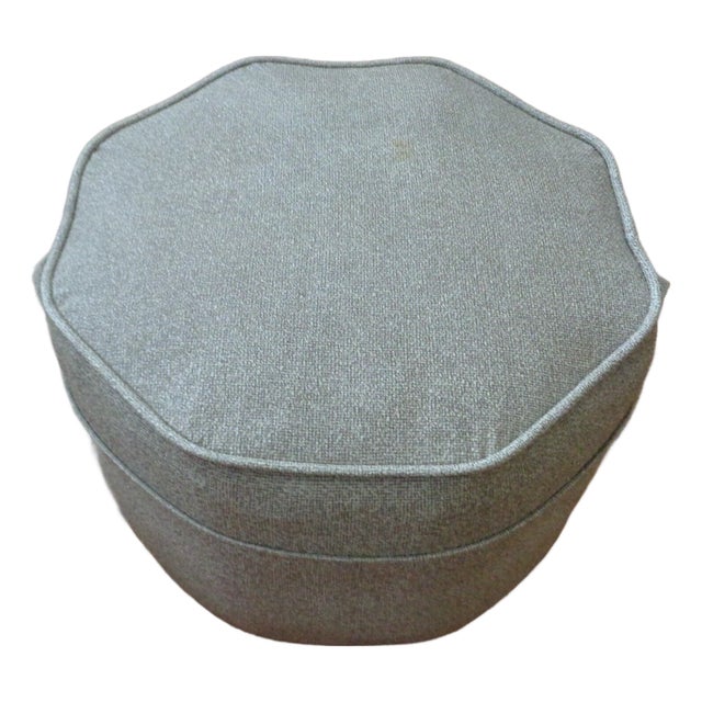 Vintage Mid Century Modern Gray Octagon Ottoman Footstool For Sale