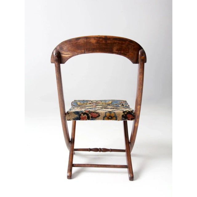 Antique Victorian Child's Folding Chair For Sale - Image 4 of 9