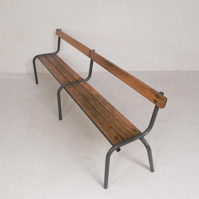 French School Slatted Bench, 1960s For Sale - Image 10 of 18