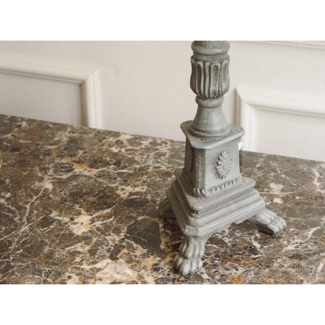Table Lamp with Paw Feet and Patina Finish For Sale - Image 5 of 8