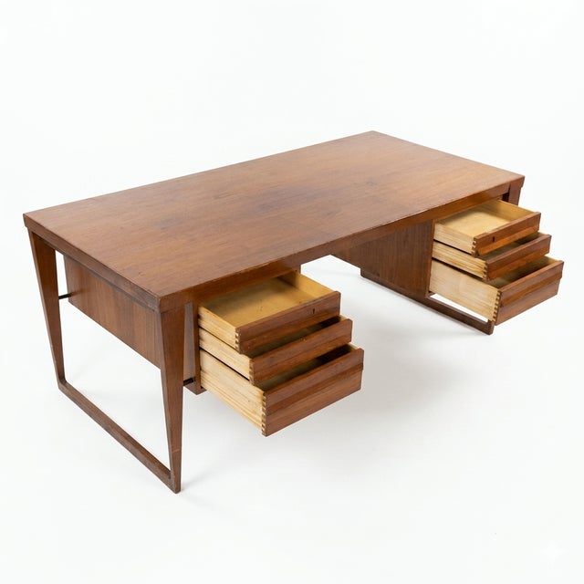 Attributed to Kai Kristiansen Teak Desk Mid Century Modern Danish C. 1960s For Sale - Image 15 of 16