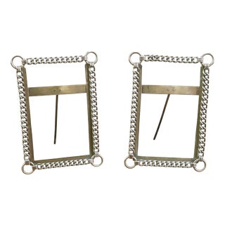 Antique English Brass Ring Photograph Frames, 1900, Set of 2 For Sale