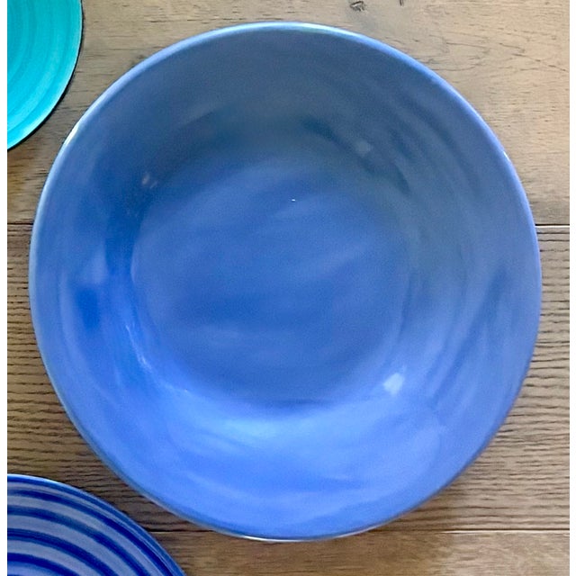 Late 20th Century Saturated Solids and Swirls Colored Wall Plate Curation- Set of 7 For Sale - Image 11 of 17