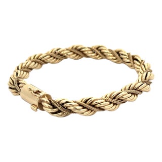 Vintage Rope Chain Bracelet 14k For Sale