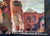 A Vintage Oil Painting of European Architecture on Canvas Board, Framed. Colorful; Salmon, Greens, Pink, red, gray, White,...