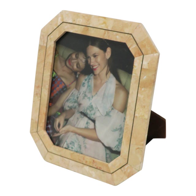 '80s Marble and Brass Picture Frame by Designer Maitland Smith For Sale