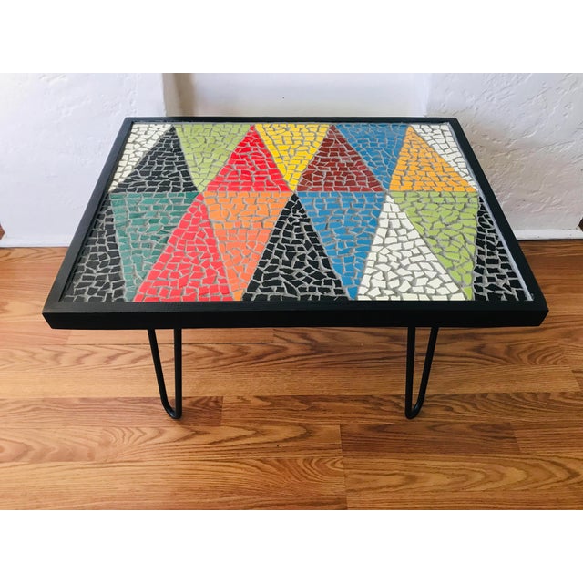 Custom Made Mid Century Modern Style Coffee Table For Sale - Image 4 of 5