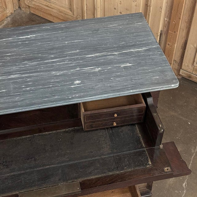 19th Century French Louis Philippe Marble Top Commode ~ Secretary For Sale - Image 14 of 18