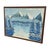 Vintage Framed Snow-Capped Mountain Lake Landscape Painting, Signed, Blue Tonal Scenic Wall Art.. For Sale - Image 4 of 9