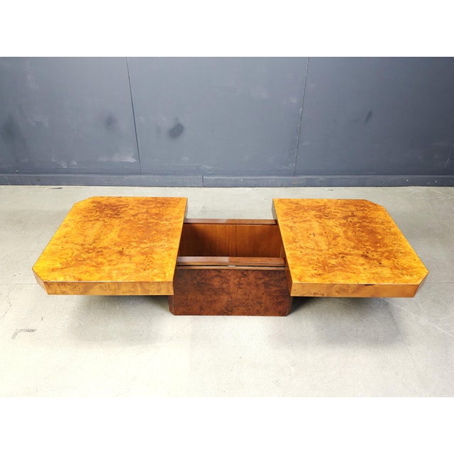 Brown Hollywood Regency Hidden Bar Coffee Table, 1970s For Sale - Image 8 of 10