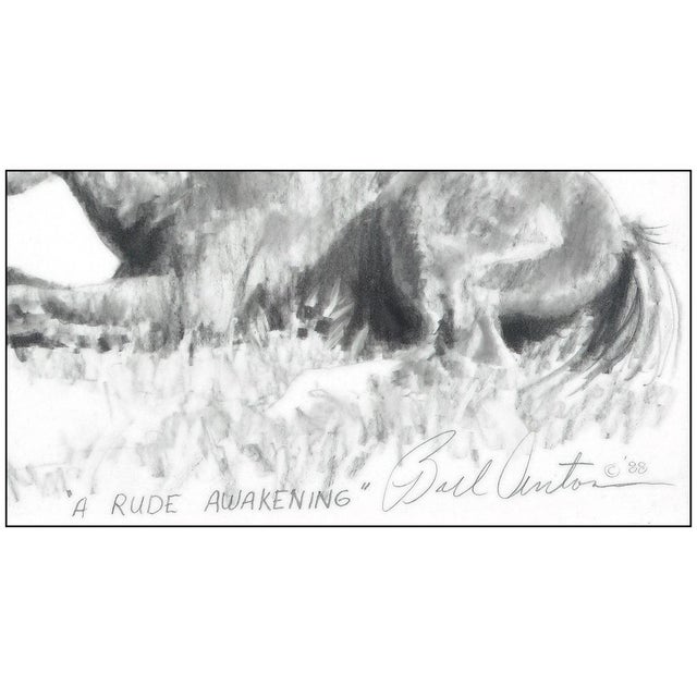 Impressionist 1980s A Rude Awakening Impressionist Drawing, Bill Anton For Sale - Image 3 of 4