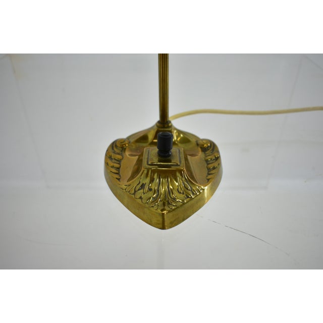 Vintage Vienna Secession style Table Lamp in Brass & Glass, Austria, 1930s For Sale - Image 10 of 18