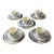 19th Century English Bone China Blue and White Tea Cup Set for Five - 15 pcs For Sale