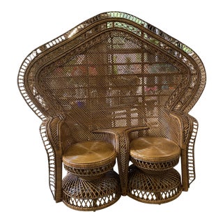 1990s Vintage Double Peacock Chair For Sale