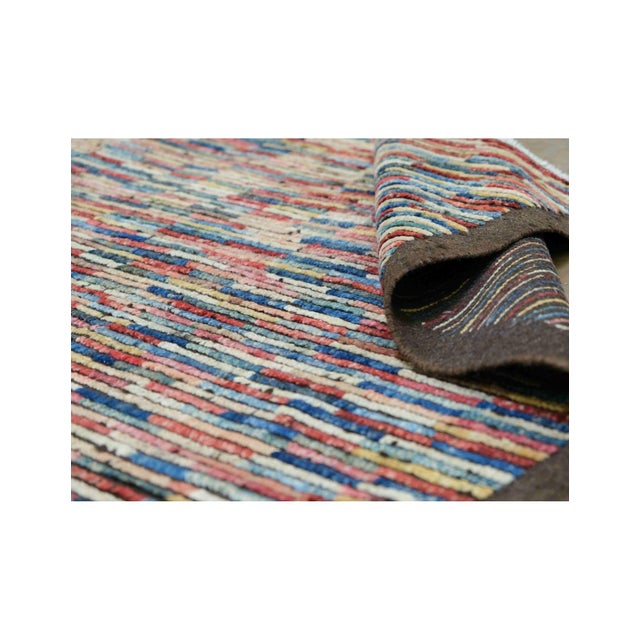 Hand Knotted Multicolor Modern Wool Rug For Sale - Image 4 of 7
