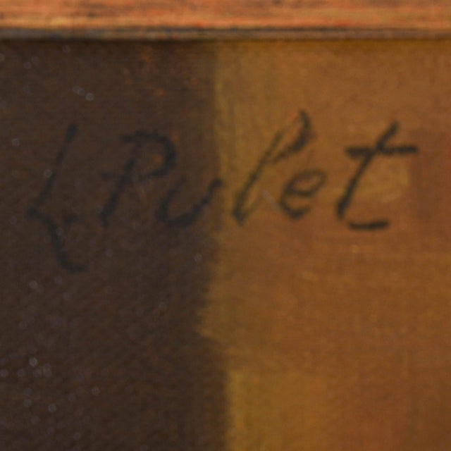 Signed L. Pulet Oil Painting of a Hula Girl After Jeanne-Louise Boni For Sale - Image 4 of 9