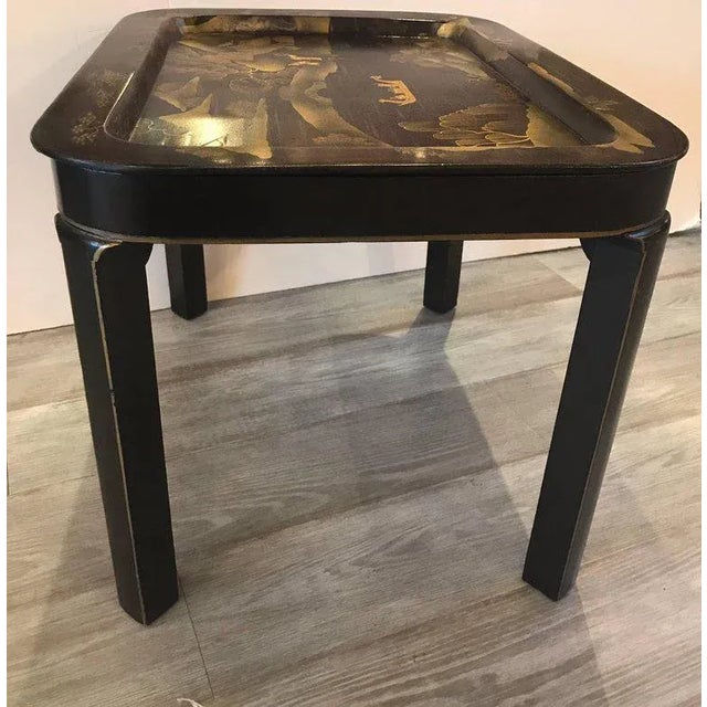 1960s Chinoiserie Lacquer Tray Top Cocktail Table For Sale In Philadelphia - Image 6 of 7