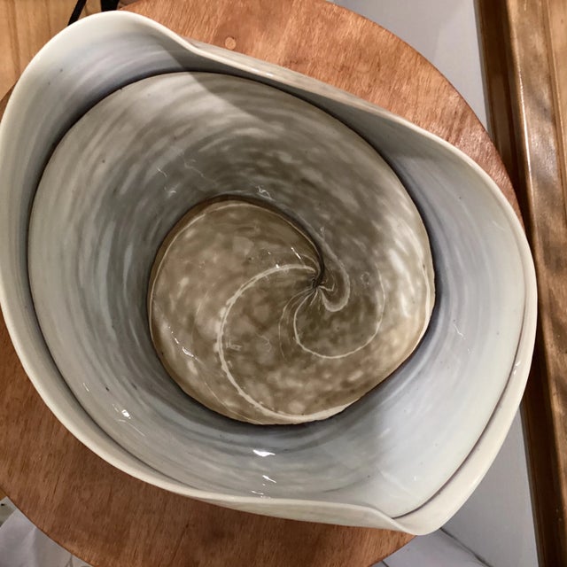 Ceramic Late 20th Century Modern Style Large Beachstone Pottery Bowl For Sale - Image 7 of 13