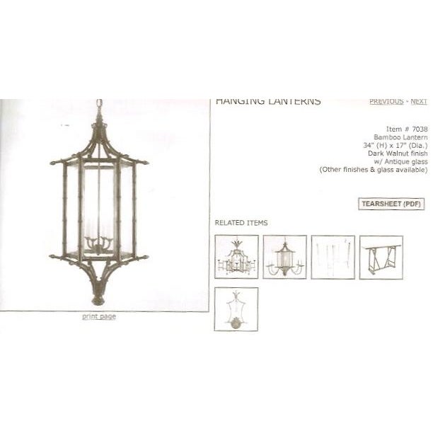 Wood Paul Ferrante Faux Bamboo/Chinoiserie Hanging Lantern For Sale - Image 7 of 10