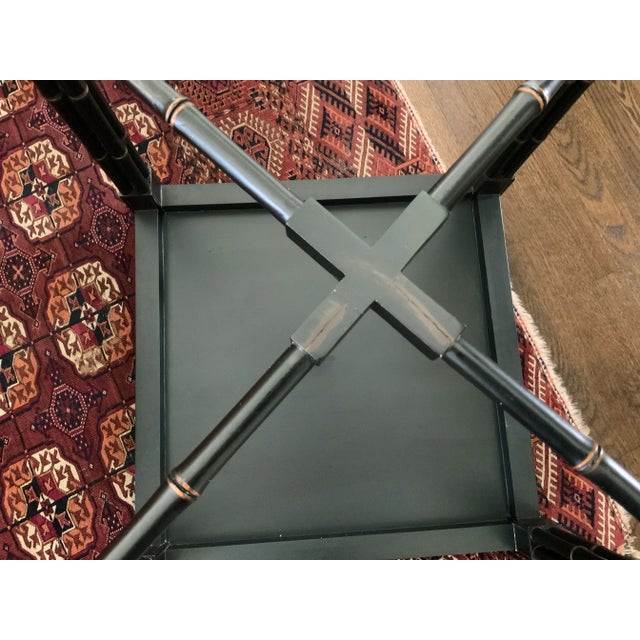 1970s Chinoiserie Faux Bamboo Tea Table / Occasional Table For Sale - Image 11 of 13