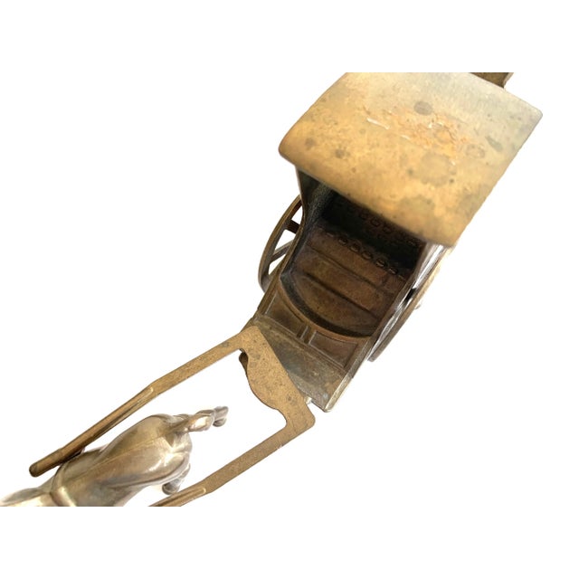 Brass Vintage Decorative Brass Horse and Carriage For Sale - Image 8 of 10