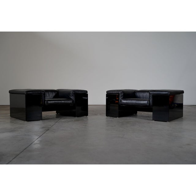 All Black Brigadier Chairs by Cini Boeri for Knoll International, 1980s, Set of 2 For Sale - Image 10 of 10