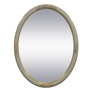 Italian Capodimonte Floral Mirror with White Porcelain Roses and Gilt Wood Frame from Giulio Tucci, 1970s For Sale