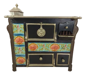 Antique Cast Iron Ceramic Stove