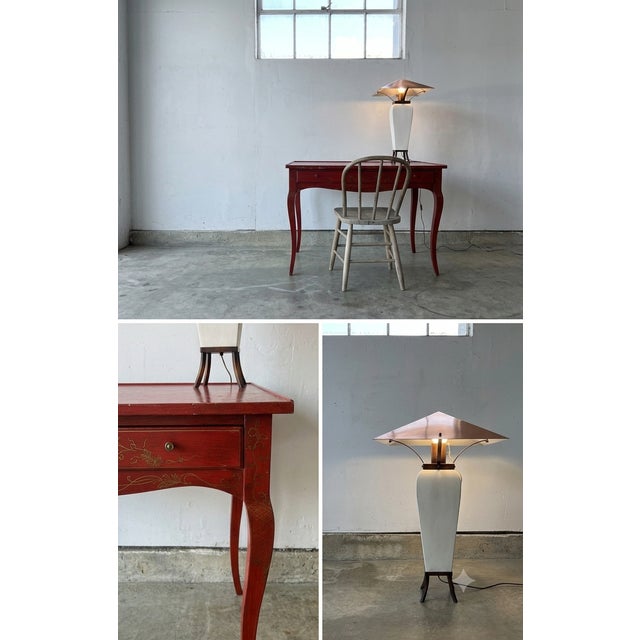 Vintage Chinoiserie Crimson Writing Desk – Hollywood Regency / Postmodern Eclectic For Sale - Image 11 of 11