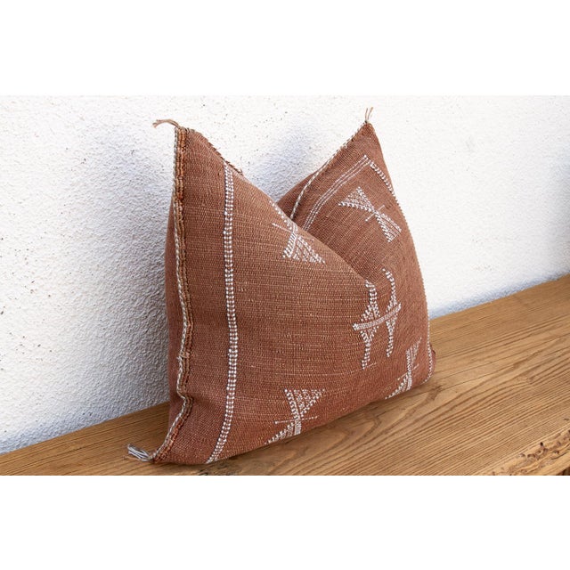 Moroccan Rust Sentinel Cactus Silk Moroccan Pillow For Sale - Image 3 of 8