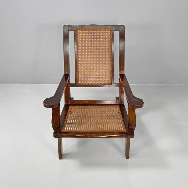 Wood Antique Italian Wood and Vienna Straw Armchair, Early 1900s For Sale - Image 7 of 18