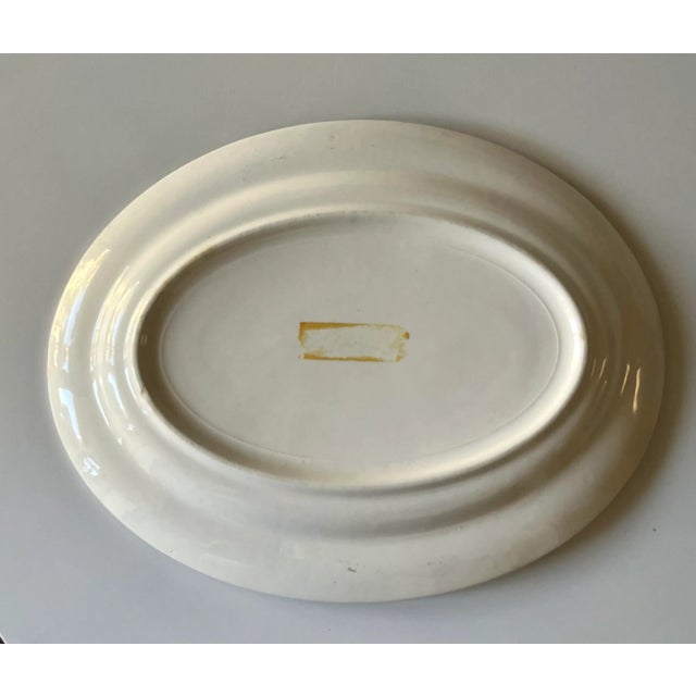 Mid-Century Modern 1950’s Pink Floral and Gold Edge Oval Platter For Sale - Image 3 of 7