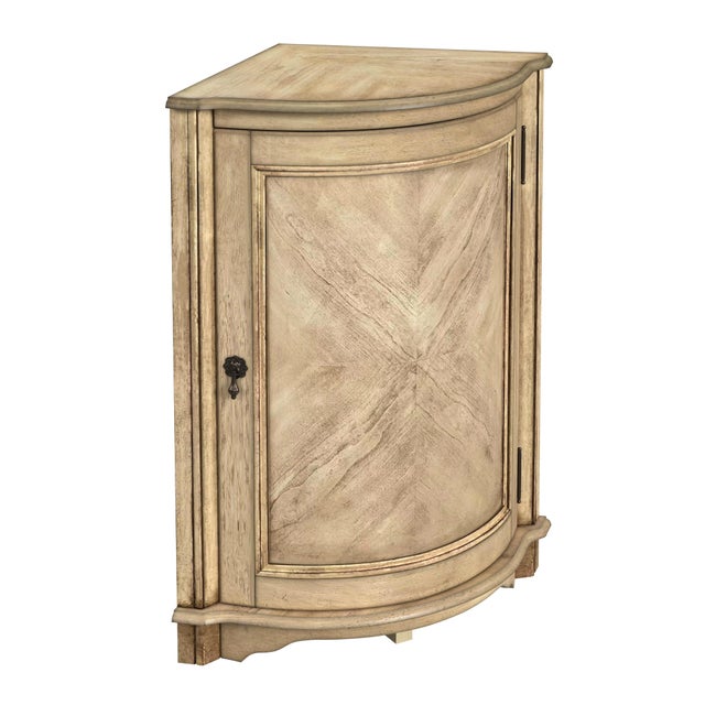 Spritely Home Accent Furniture Durham Corner Cabinet, Beige For Sale - Image 4 of 7