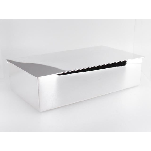 Silver Mid-Century Tiffany & Co. Sterling Silver Wood Lined Dresser or Table Box For Sale - Image 8 of 18