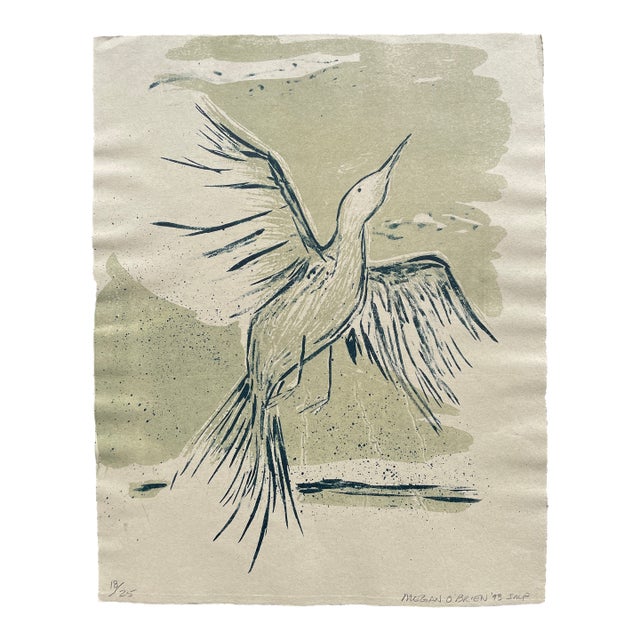 1993 Megan O'Brien Bird Lithograph For Sale