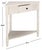 Contemporary Gomez 1 Drawer 1 Shelf Corner Table in Ivory For Sale - Image 3 of 10