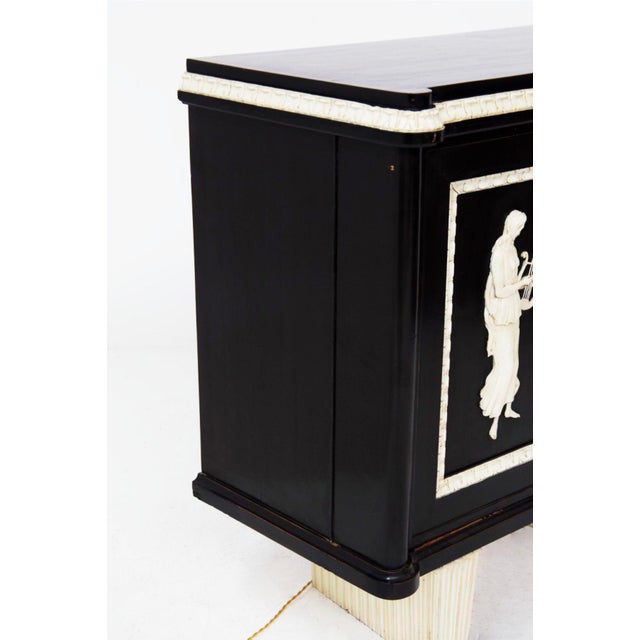 Fine Carved and Ebonized Bar Cabinet, 1920s For Sale - Image 11 of 18