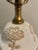 1950s 1950s Mid Century Modern Frederick Cooper Baluster Form White Porcelain and Brass Floral Lamp For Sale - Image 5 of 12