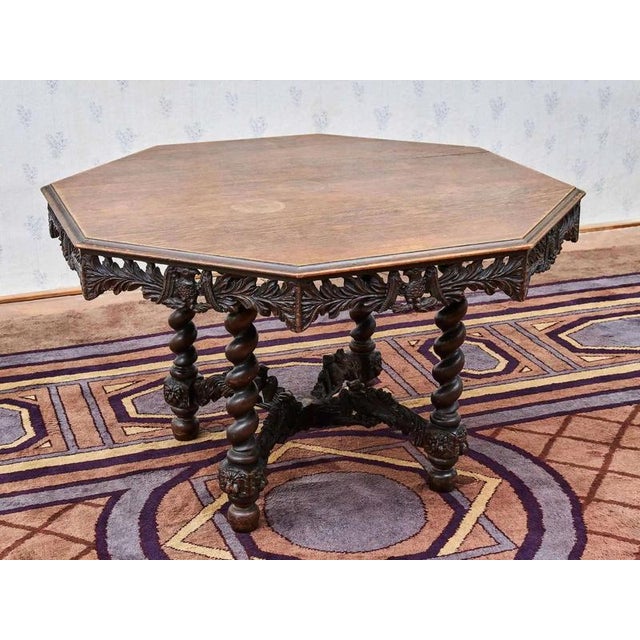 Wood Neo-Renaissance Dining Table with Eagles For Sale - Image 7 of 10