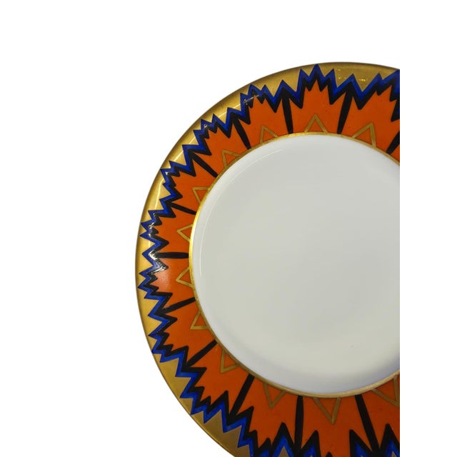 Art Deco Egypt Cup and Saucer with Geometric Sun Pattern and Gilt Feet from Eschenbach Bavaria, Germany, 1920s, Set of 2 For Sale - Image 14 of 17