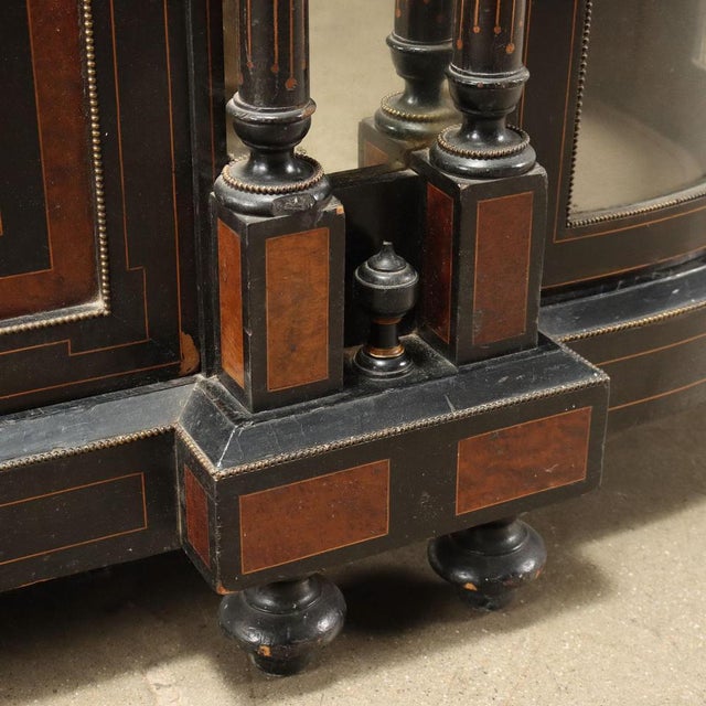 British Cupboard in Ebonized Wood & Decorated Bronze, 1900s For Sale - Image 12 of 16