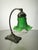 Brown Brass Table Lamp with Green Glass, 1960s For Sale - Image 8 of 8