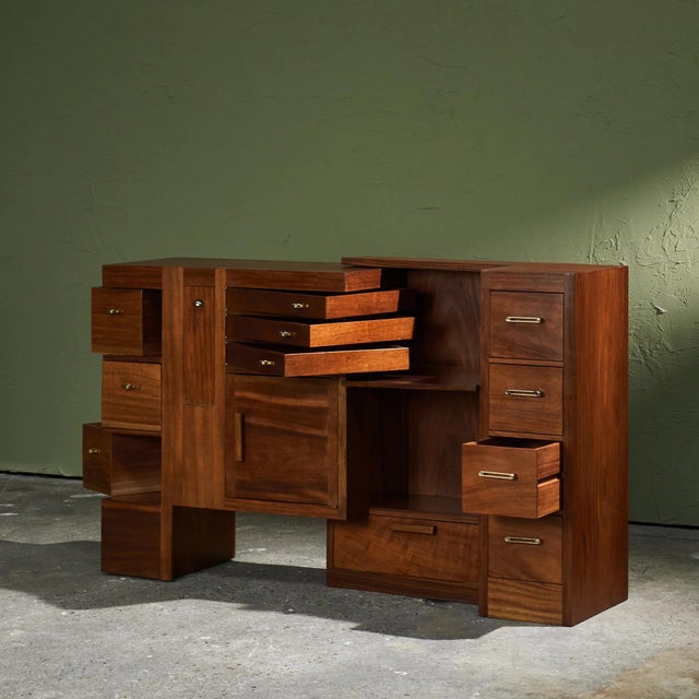 Multifunctional Sideboard in Mahogany in the style of Eileen Gray, Germany For Sale - Image 6 of 13